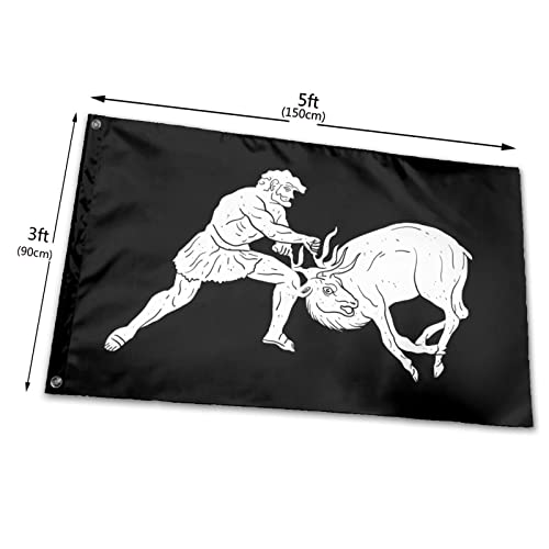 LINGF Durable Mitología griega antigua Hércules captura la bandera de Seronia 2.5x4 pies Banner Decoración interior al aire libre - Banderas de poliéster 3by5