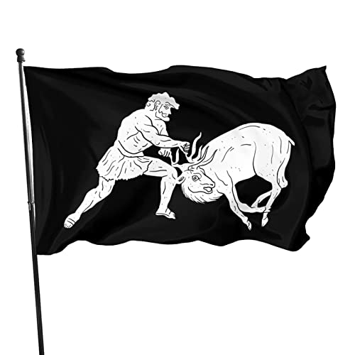 LINGF Durable Mitología griega antigua Hércules captura la bandera de Seronia 2.5x4 pies Banner Decoración interior al aire libre - Banderas de poliéster 3by5