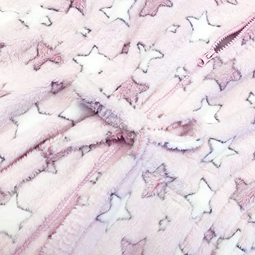 Liniva Home Bata de mujer de invierno de Victorio & Lucchino para estar en casa. Con lazo y cremallera. (XL, Rosa - 70117M)