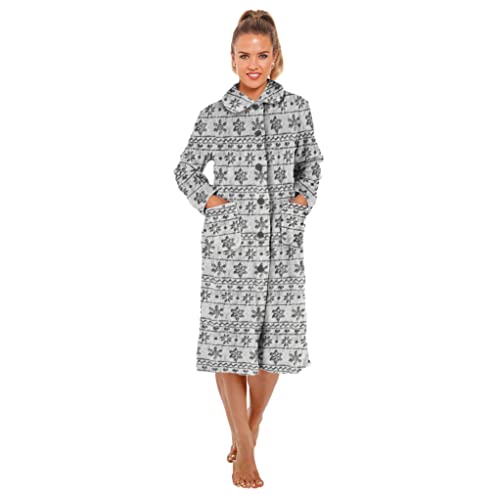Liniva Home Bata de mujer larga de invierno de Victorio & Lucchino para estar en casa. (S, Gris - 70126B)