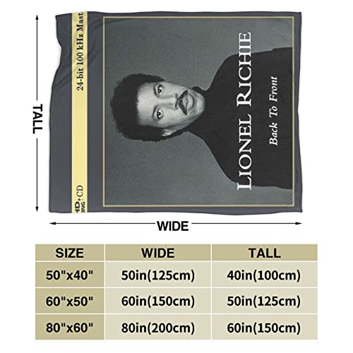 Lionel Richie - Manta para fans de música, manta de franela de forro polar, tamaño Queen, súper suave, acogedora, de lujo, ligera, cómoda para sofá, silla, 50 x 40 pulgadas