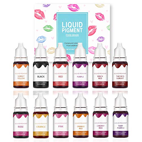 Lip Glaze Materia prima Colorido Líquido Natural Plant Pigment Makeup 12 colores Bricolaje Brillo de labios hecho a mano Brillo de labios de grado alimenticio Colorante pigmento-Set A