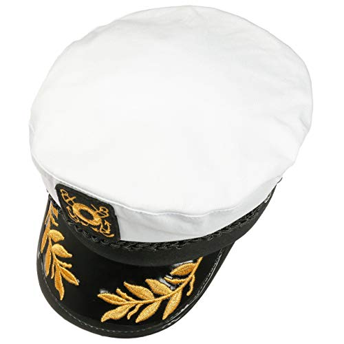LIPODO Gorra de Marinero Hombre - con Visera Verano/Invierno - L (58-59 cm) Blanco