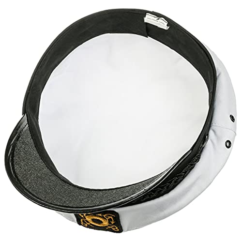 LIPODO Gorra de Marinero Hombre - con Visera Verano/Invierno - L (58-59 cm) Blanco