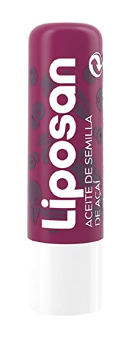 Liposan Naturally Vegan Acai Berry (1 x 4,8 g), bálsamo labial con aceite de açaí y manteca de karité, cacao de labios con fórmula vegana, bálsamo hidratante rosa