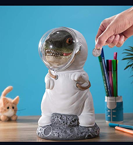 LISAQ Hucha Cocodrilo Astronauta Resina Decoración Huchas Cocodrilo Regalo para niños Hucha