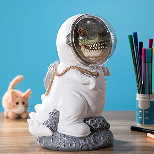LISAQ Hucha Cocodrilo Astronauta Resina Decoración Huchas Cocodrilo Regalo para niños Hucha
