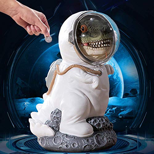 LISAQ Hucha Cocodrilo Astronauta Resina Decoración Huchas Cocodrilo Regalo para niños Hucha