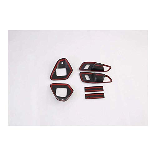 LITINGT Apto para Ford Transit 2017 / Apto para Ford Tourneo 2016 6 uds ABS manija Interior de Puerta de Coche Protector de tazón Cubierta molduras de Ajuste Estilo de Coche