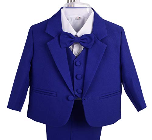 Lito Angels - Trajes para Bebe niño de Vestir Elegante Azul Royal, Conjunto de 5 Piezas de Traje Formal para Boda, Fiesta, Ceremonia y ocasión Especial, Tamaño 18 a 24 Meses