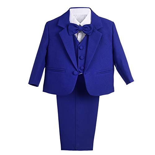 Lito Angels - Trajes para Bebe niño de Vestir Elegante Azul Royal, Conjunto de 5 Piezas de Traje Formal para Boda, Fiesta, Ceremonia y ocasión Especial, Tamaño 18 a 24 Meses