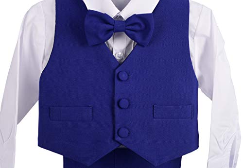 Lito Angels - Trajes para Bebe niño de Vestir Elegante Azul Royal, Conjunto de 5 Piezas de Traje Formal para Boda, Fiesta, Ceremonia y ocasión Especial, Tamaño 18 a 24 Meses