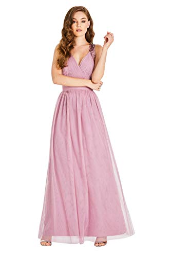 Little Mistress Chandra Sequin Trim Maxi Dress Vestido, Rosa (Dusty Blush 001), 38 (Talla del Fabricante: 10) para Mujer