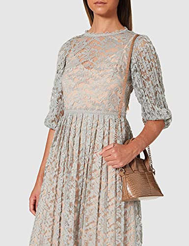 Little Mistress Lace Contrast Dress with Pleats Vestido de Fiesta, Verde (Waterlily 001), 38 para Mujer