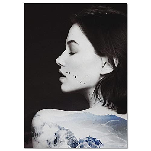 LIUYINGART Pintura Abstracta Pósteres e Impresiones en Lienzo de Amor para Mujer, Pintura de Arte de Pared, póster de Perfume en Blanco y Negro, imágenes Decorativas para Sala de Estar 60x90cm