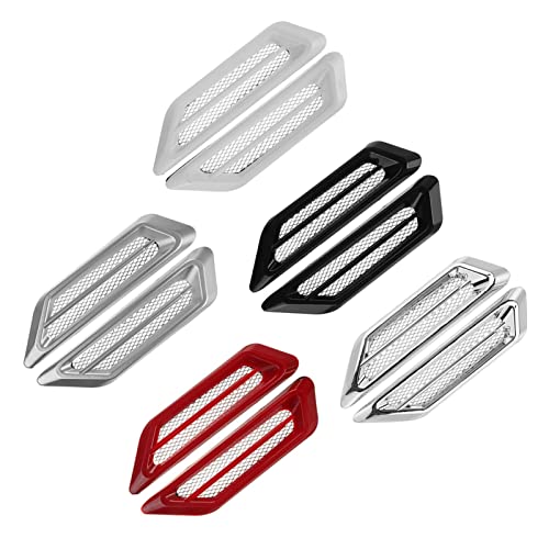 LIUZI LANCC 2 unids Coche Exterior Capucha Aire Fly Flow Fanders Vent Air Wing Wing Cover Trim Plasting Shark Gill Guardabarros (Color : Red)
