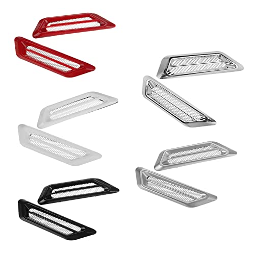 LIUZI LANCC 2 unids Coche Exterior Capucha Aire Fly Flow Fanders Vent Air Wing Wing Cover Trim Plasting Shark Gill Guardabarros (Color : Red)