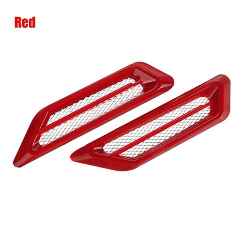 LIUZI LANCC 2 unids Coche Exterior Capucha Aire Fly Flow Fanders Vent Air Wing Wing Cover Trim Plasting Shark Gill Guardabarros (Color : Red)