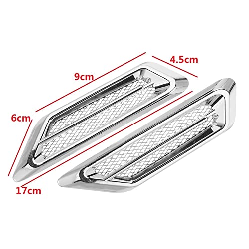 LIUZI LANCC 2 unids Coche Exterior Capucha Aire Fly Flow Fanders Vent Air Wing Wing Cover Trim Plasting Shark Gill Guardabarros (Color : Red)