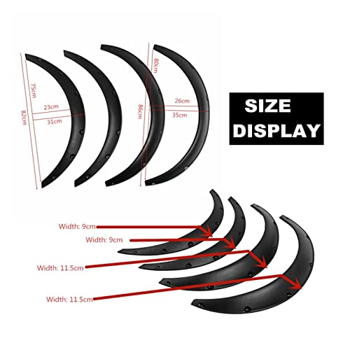 LIUZI LANCC 4 unids Universal 2"/ 50mm Finanzas Flexibles de automóviles Mudguars Fleares Extra Wide Wheel Rueda Arcos Carro de Coche SUV Reemplazo de Piezas Guardabarros