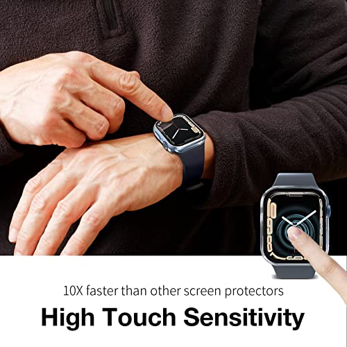 LK [2 Pack] Compatible con Apple Watch Series 7 45mm Funda, Ultra Delgada PC Funda, Protección Completa, Resistente a arañazos Funda para Apple Watch 7 45mm, contra arañazos y caídas-Transparente