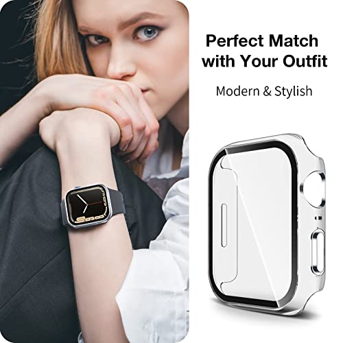 LK [2 Pack] Compatible con Apple Watch Series 7 45mm Funda, Ultra Delgada PC Funda, Protección Completa, Resistente a arañazos Funda para Apple Watch 7 45mm, contra arañazos y caídas-Transparente