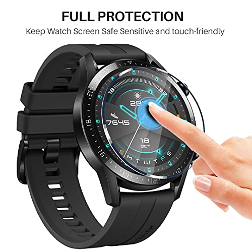 LϟK 6 Pack Protector de Pantalla Compatible con Huawei Watch GT2 46mm (No para GT 2 Pro) - Cristal Vidrio Templado - Dureza 9H Sin Burbujas Sin Bordes Elevados Kit Fácil de Instalar