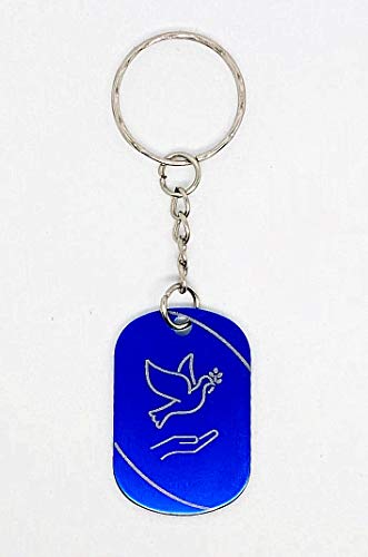 Llavero de aluminio con grabado de Peace and Love-