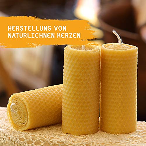 Lm Cera de abeja en pastillas, 500 g, color amarillo, cera de abeja natural adecuada para cosméticos, cera de abejas, fabricación de velas y cuidado de piel y madera