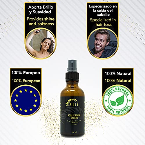 Locion anticaida - 50ml. Tonico capilar para la limpieza del cuero cabelludo, crecimiento del cabello, función aromaterapeutica. Regenerador capilar 100% natural certificado por la ciencia.