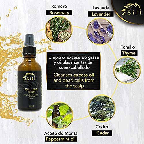 Locion anticaida - 50ml. Tonico capilar para la limpieza del cuero cabelludo, crecimiento del cabello, función aromaterapeutica. Regenerador capilar 100% natural certificado por la ciencia.