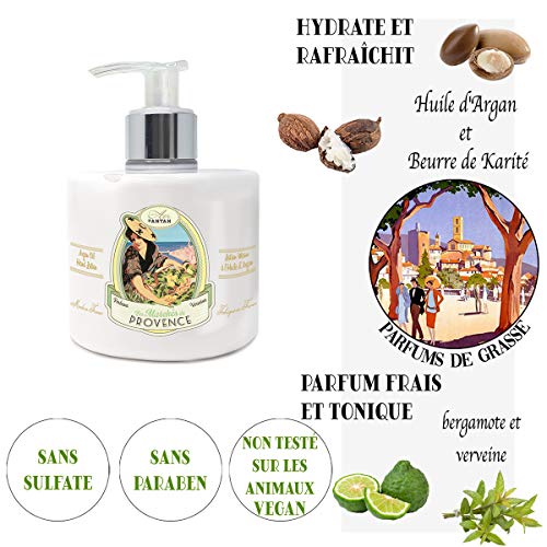 Loción Para Manos Gran Formato Con Dosificador Provence Verbena 300ml Un Air d'Antan / Crema Manos Con Aceite de Argán/ Crema Hidratante/ Crema de Manos Hidratante / Sin Parabenos Ni Sulfatos