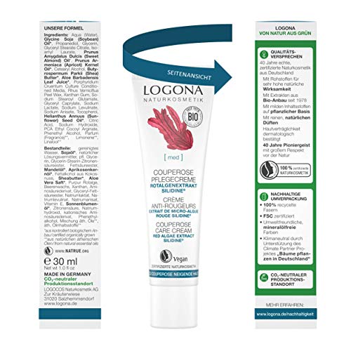 logona Natural cosmético Coupe Rose Crema Día & Noche, mejora la Tarro paredes & Aumenta la fuerza de sujeción, con el Agente activo silidine® exclusiva, Vegano), 30 ml