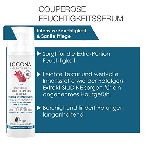 logona Natural cosmético Coupe Rose Humedad de Serum, Proporciona la a Coupe Rose neigenden piel la extra Mucha Humedad, con el Agente activo silidine® exclusiva, Vegano), 30 ml