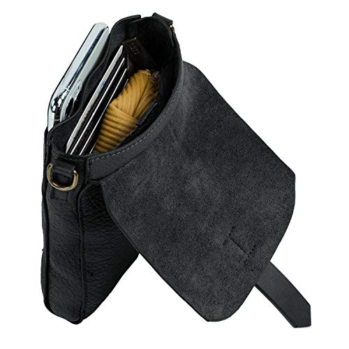 Lois - Bolso de Mujer Bandolera de Hombro pequeño para móvil. Piel ecológica Eco-Piel Eco-Friendly, Ideal para Diario Paseo o Compras 308221, Color Negro