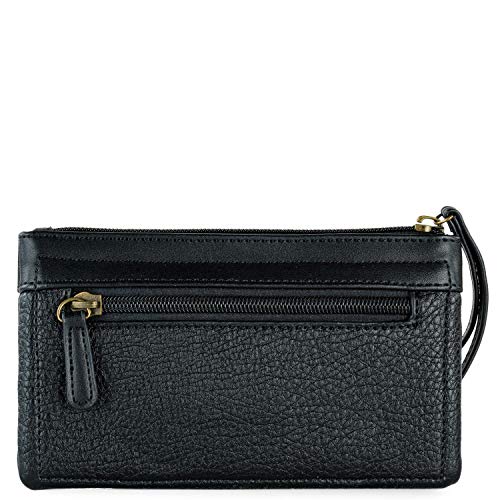 Lois - Cartera de Mujer Grande. Cartera de Mano con Monedero Billetero con Asa de Mano, Tarjetas Billetes y Monedas. Piel Vegana PU. 308209, Color Negro