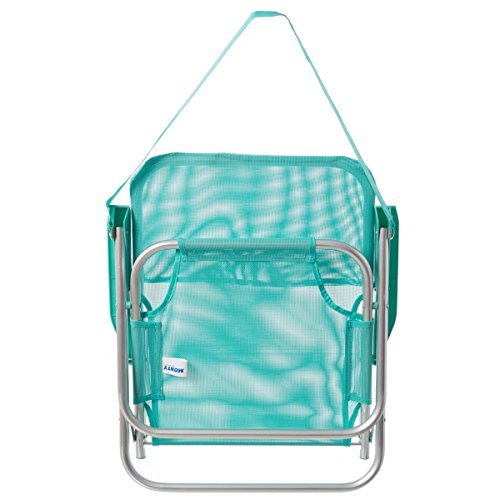 LOLAhome Silla de Playa Plegable Aguamarina de Aluminio de 71x54x40 cm