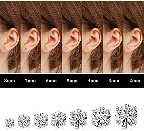 LOLIAS 7 Pares 20G Aretes Hipoalergénicos Para Mujeres Y Hombres Aretes Planos de Acero Inoxidable Aretes de Circonita Cúbica Piercing Aretes de Cartílago de la Oreja