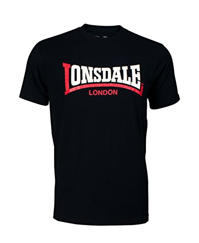 Lonsdale Camiseta Manga Corta Two Tone, Nero, X-Large