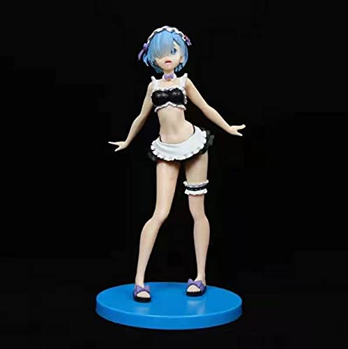 LOOACG 22 CM Anime Edición Limitada Re: Zero Kara Hajimeru Isekai Seikatsu REM Traje de baño de sirvienta negra para niña hermosa Vestido de PVC Figura de acción Regalo Juguete para adultos Estatua Or