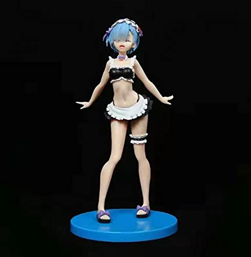 LOOACG 22 CM Anime Edición Limitada Re: Zero Kara Hajimeru Isekai Seikatsu REM Traje de baño de sirvienta negra para niña hermosa Vestido de PVC Figura de acción Regalo Juguete para adultos Estatua Or
