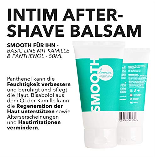 Loovara BÁLSAMO AFTER SHAVE para hombre (50ml) | para la piel irritada después del afeitado | con pantenol, manzanilla y glicerina | cuidado íntimo, previene el vello encarnado en la zona genital