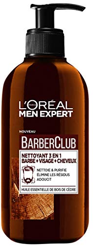 L'Oréal Men Expert - BarberClub - Nettoyant 3 en 1 Barbe Visage Cheveux Homme - À L'Huile Essentielle de Bois de Cèdre - 200 ml