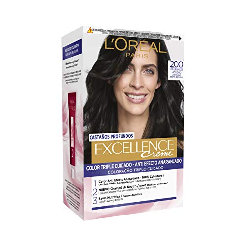 L'Oreal Paris Excellence Castaños Profundos Tinte Permanente Tono 200 Moreno Profundo
