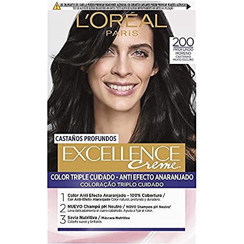 L'Oreal Paris Excellence Castaños Profundos Tinte Permanente Tono 200 Moreno Profundo