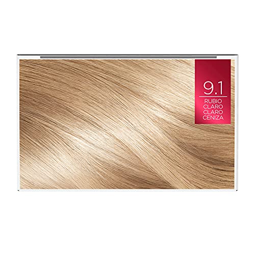 L'Oréal Paris Excellence Creme Tinte Permanente Triple Cuidado 100% Cobertura Canas Tono 9.1 Rubio Muy Claro Ceniza - Pack 3 unidades