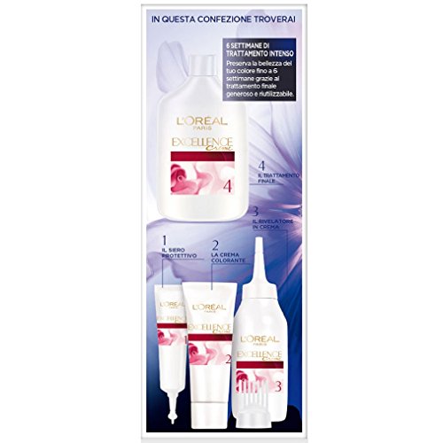 L'Oréal Paris Excellence - Tinte de pelo natural natural de color castaño, cobertura total del cabello blanco, 600 rubio oscuro natural, paquete de 1