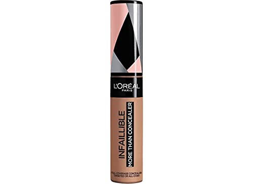 L'Oréal Paris Infalible, Corrector de cobertura completa y acabado natural, More than Concealer,Tono 335 Caramel/Caramel, 11 ml