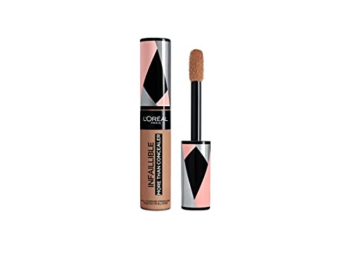 L'Oréal Paris Infalible, Corrector de cobertura completa y acabado natural, More than Concealer,Tono 335 Caramel/Caramel, 11 ml