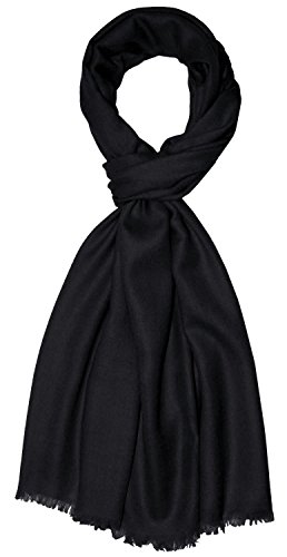 Lorenzo Cana Pashmina - Pañuelo de cachemira para mujer (100% cachemira, cachemira, cachemira Negro 70 x 200 cm